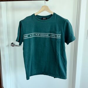 A.P.C. Men's Teal Short Sleeve Tee